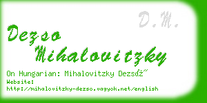 dezso mihalovitzky business card